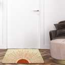 YeiHe Boho Door Mat - Mid Century Modern Terracotta Sun Front Entrance Mats, 17x30 Inches