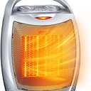 GiveBest Portable Electric Space Heater with Thermostat, 1500W/750W Safe and Quiet Ceramic Heater Fan, Heat Up 200 Square Feet for Office Room Desk Indoor Use, Silver