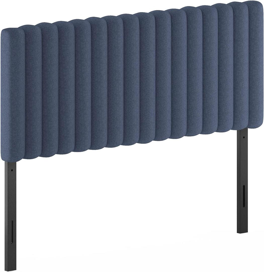 Furinno Roanne Upholstered Tufted Headboard, Full, Denim