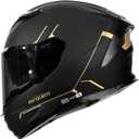 HAX Force Aerodynamic Full Face Helmet for Street & E-Bikes DOT & ECE Certified - Enhanced Dual Visor, Adult Size, Pinlock Ready Matte Black Gold XL