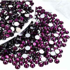 1000PCS SS30 6mm Resin Flatback Rhinestone, Grape Purple Flatback Rhinestones for Nails, Tumblers, Mugs, Bottles, Craft Decoration, Loose Bling Glitter Diamond Stone