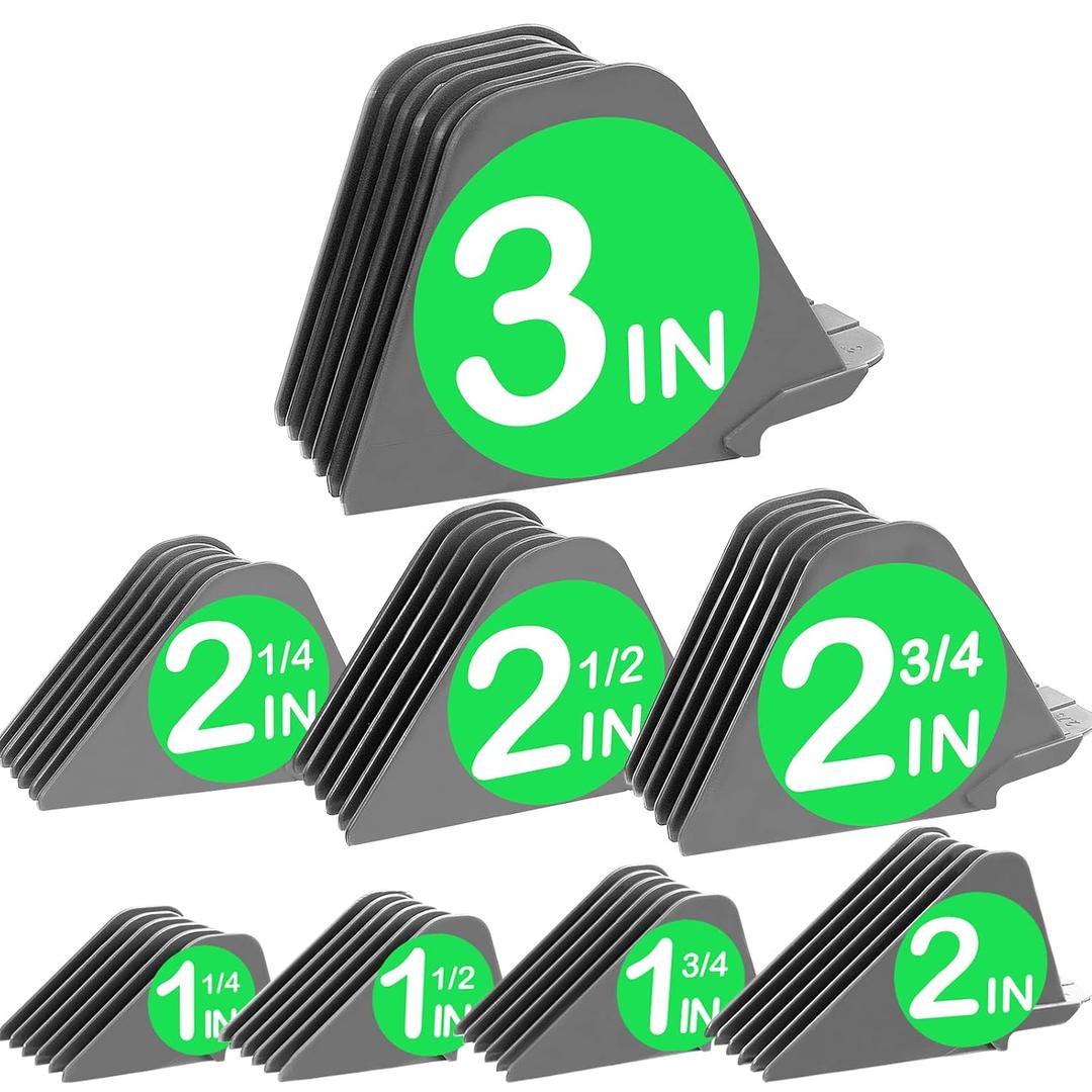 3 Inch Hair Clipper Combs Guides, Hair Clipper Guards 1 & 1/4" 1 & 1/2" 2", Mega NO.16 NO.12 NO.10 fits for most Clippers (Gray, 8pcs Mega Set)