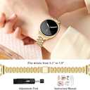 Calina Slim Metal Band for Samsung Galaxy Watch 8 Band 40mm 44mm/Galaxy Watch 8 Classic Band 46mm Women, Stainless Steel Thin Dressy Replacement Bracelet Strap for Samsung Watch 8 Bands, Gold