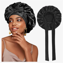 Silk Bonnet for Sleeping, Satin Hair Wrap Cap for Women, Double-Layer Bonnet with Tie Band, Hair Accessories
