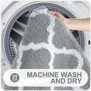 OLANLY Bathroom Rugs 36x24, Soft and Absorbent Microfiber Bath Rugs, Non-Slip Shaggy Shower Carpet, Machine Wash Dry, Bath Mats for Bathroom Floor, Tub and Shower, Grey