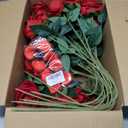 HyeFlora 50 PCS Red Roses Artificial Flowers, Fake Roses with Stems Realistic Silk Roses for DIY Wedding Bouquets Tables Centerpieces Arrangements Party Baby Shower Birthday Home Decor Gift for Her