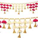 Traditional Toran Artificial Flower Bandanwaar Hanging for Home Wall Door Temple Festival Wedding Party Decoration & Gifting (Design-1)