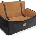 Dog Car Seat for Large Medium Sized Dogs Under 55 lbs, Dog Booster Seat for 2 Small Dogs with Detachable Washable Cover and Cushion, Memory Foam Pet Car Seat with 2 Safety Belts and Storage Pockets