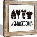 Farmhouse Wood Sign - Snackgoals Tabletop Decor, Disney Freestanding Plaque for Living Room & Office Bar, Cafe Decor