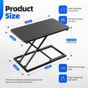 Standing Desk Converter Height Adjustable, Sit to Stand up Desk Riser Computer Workstation use in Laptop and Single Monitor Ergonomic Desktop Workstation for Home Office - Black