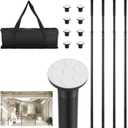10FT Dust Barrier Poles, 4 Pack Stainless Steel Zipper Walls Poles Kit, Splicing Retractable Construction Temporary Dust Containment Barrier System for Interior Remodeling and Isolation Work