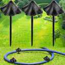 Briwooody 3 Pcs Garden Hose Guide Set Stakes Heavy Duty Cast Iron Water Hose Guide Spike Garden Stakes Decorative for Outside Flower Beds Plant(Mushroom)