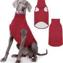 ROZKITCH Dog Sweaters Soft Fleece Pullover Sweatshirt Pajamas, Turtleneck Warm Pet Cold Weather Jacket Stretchy Vest Jumpsuit Apparel Outfit Clothes for Small Medium Large Dogs Walking Sleep Red 3XL (3XL(Chest: 31.5"Back:23.6"))