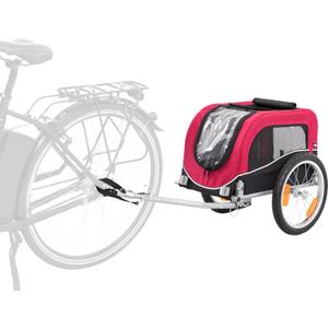 TRIXIE Dog Trailer for Bicycles, Dog Bike Trailer for Small Dogs up to 33 lbs, Quick Set-up and Fold Down, Red