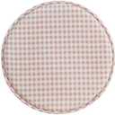 Round Linen Cushion Tatami Sponge Seat Chair Cushion Stool Chair Cushion with Buckle (Beige)