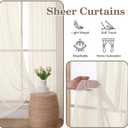 OWENIE Cream Pinch Pleated Sheer Curtains 84 Inches Long 2 Panels Set for Bedroom Living Room, Soft Airy Light Filtering Sheer Privacy Curtains Drapes, Cream, 2Pcs, Each 40x84 Inch