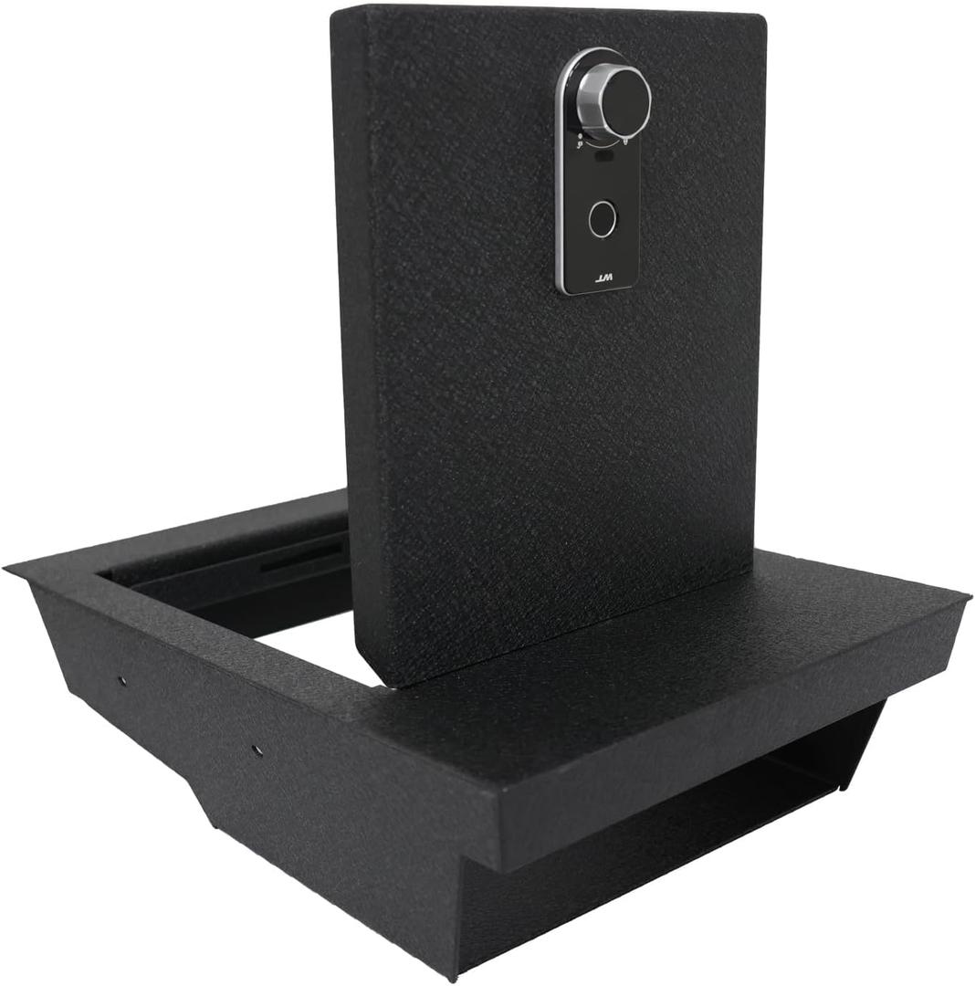 Underseat Console Safe Vault - KEREN Console Gun Safe Box Compatible with Ford F150 2015-2026, Fingerprint Lock with Key