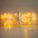 JINKEYULV Paper Star Lantern 2PCS Christmas Paper Stars Lantern 13.78 inch 9 Points Paper Star Lantern Hanging 3D Christmas Paper Star Hanging Star Foldable for Wedding Xmas White decoración navideña