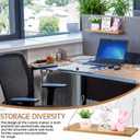 2 Pack Fabric Wall Cubicle Shelf with 40 Lbs Metal Hooks for Wall Decor, 11.8'' Solid Wooden Hanging Organizer Storage Shelf with Hangers Cubicle Accessories for Women Men Desk Office