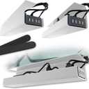 No-Screw Under Desk Cable Management Tray - Self-Adhesive Installation, Cord Management, Cable Tray, Under Desk Wire Organizer - White Set of 2