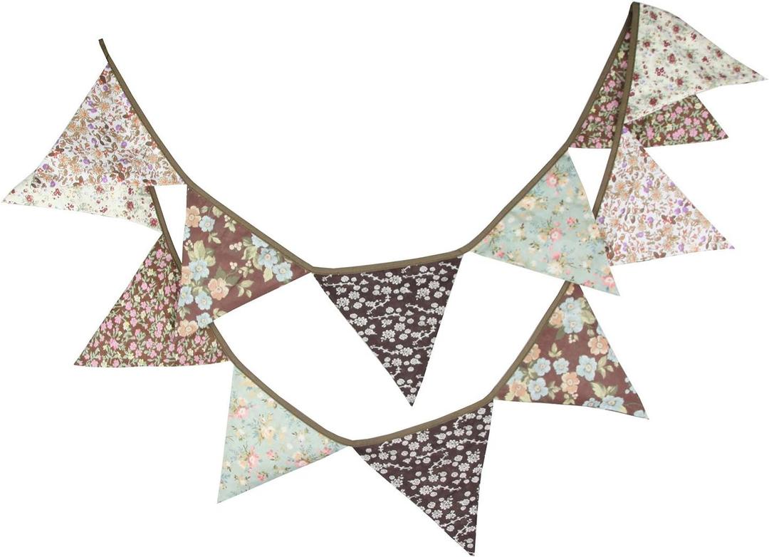 LOVENJOY Brown Floral Collection 100% Cotton Banner for Wedding Baby Shower Party Decoration