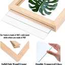 5x7 Floating Picture Frames Double Sided Tempered Glass Oak Wood Picture Frame Floating Display for Photos 4x6,or Full Display for 5"x7" Photos for Christmas,Halloween,Baby Scan,Anniversary,Wedding(Beige)
