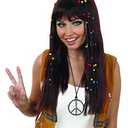 fun shack Hippie Wig Braided Black Wig Accessories Halloween Costumes For Women