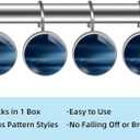 Navy Blue Shower Curtain Hooks Set of 12 Rustproof Metal Shower Hooks for Curtains Rods Shower Curtain Rings for Bathroom Living Room Bedroom Decor
