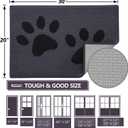 Buganda Dog Door Mat for Muddy Paws, Absorbent Dirt Trapper Washable Indoor Doormats, Non Slip Low-Profile Mud Mat for Dogs, Front Entrance Doormat for Inside Floor (48x30 Inches, Black)