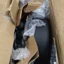 SUPERJARE Drafting Chair with Back, Adjustable Foot Rest Rolling Stool, Multi-Purpose Office Desk Chair, Thick Seat Cushion for Home Bar Kitchen Shop - All Black