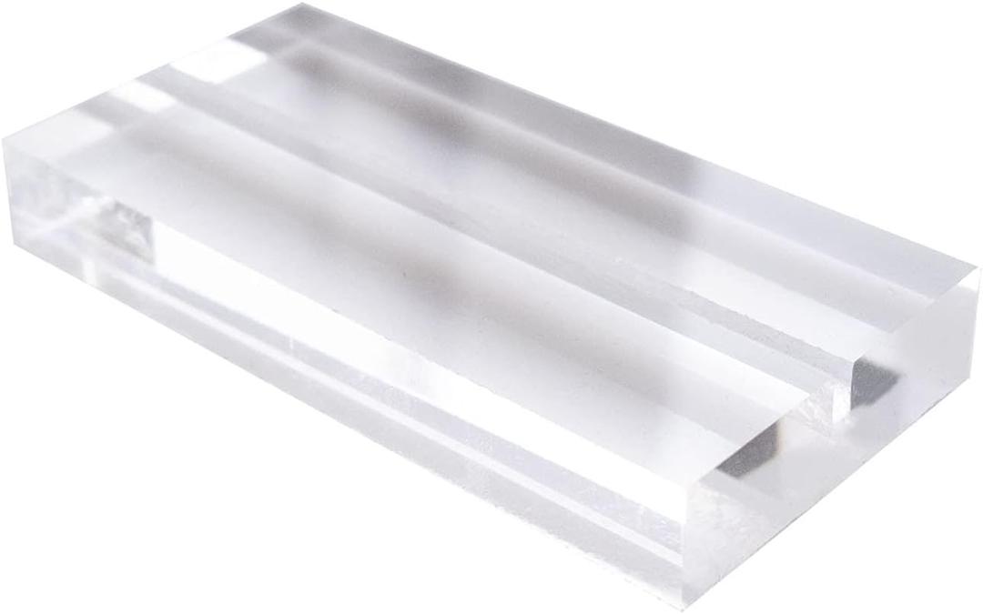 JINMURY 4 Inch Clear Large Acrylic Sign Stands - 5 Pack Wedding Sign Holders | Table Number Holders