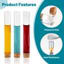 12pcs 10ml/0.34oz Mini Glass Test Tube, 15x100mm Small Candy Storage Tube with Cap, Tiny Flat Bottom Tube with Cork Stopper, Slender Vial Set for Scientific Experiments Lab Liquid Party Decor