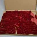 Christmas Decorations - Christmas Bows - 24 Pcs 7 x 6 inch Medium Burgundy Red Velvet Bows for Christmas Tree - Burgundy Xmas Ribbon Ornaments - Home Decor for Wreath Garland Gift Wrapping Wedding Party