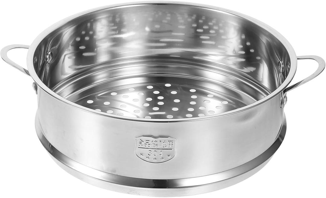 Amosfun Stainless Steel Steamer Basket 11.8X9.4 Inches Lightweight Food Steamer for Dumplings Vegetables Seafood Kitchen Cooking Tray Dishwasher Safe