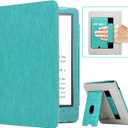 RSAquar Case for 6.8" Kindle Paperwhite (11th Generation-2021) and Kindle Paperwhite Signature Edition, Slim PU Leather Cover with Auto Sleep Wake, Hand Strap, Card Slot and Foldable Stand, Sky Blue