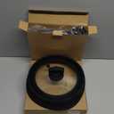 Microwave Splatter Cover Vented Glass Splatter Guard Lid with Collapsible Silicone for Food as Pot Cover Plate 10.8 inch for 6 7 8 9 10 inch Plate Bowl (Black)