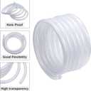 DAVCO 5/8" ID - 10 ft Heavy Duty Braided Clear Plastic Vinyl Tubing with 2 Stainless Clamps, Flexible High Pressure Reinforced PVC Plastic Tube Hose, Non-toxic, BPA Free