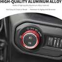 JeCar JL Switch Button Covers Window Control Air Conditioner Headlight Volume Radio Knob Trims Interior Accessories Compatible with Jeep Wrangler JL JLU 2018-2026 & Gladiator JT 2020-2026, Red