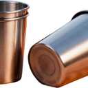 3 x 3 Pack Stainless Steel Cups – 8 oz Metal Cups for Drinking, Shatterproof & Reusable 304 Stainless Steel Pint Glasses, Stackable Small Metal Cups for Bathroom, Office & Home Use – Silver