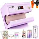Tumblers Heat Press, Auto Tumbler Mug Press Machine 30oz 20oz 16oz Sublimation Tumblers Press Glass Jar Cans, DIY Heat Transfer Press Vinyl for 2.95-3.34inch Coffee Mugs (Auto Purple)