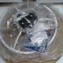 DLLT Modern Ceiling Fans with Lights: 20" Flush Mount Low Profile Ceiling Fan with APP Remote Control - White LED Bladeless Fandelier Dimmable Quiet DC Motor for Bedroom Living Room