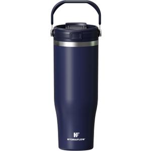 HYDRAFLOW 40 oz Travel Tumbler  Insulated, Stainless Steel, Leakproof, Ideal for Coffee, Tea, and Cold Drinks - Navy