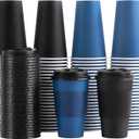 SIUQ 100 Pack 16 oz Disposable Coffee Cups with Lids and Sleeves, To Go Paper Cups, Hot & Cold Drinking Cups for Tea, Coffee, Water, Hot Chocolate, Paper Coffee Cups Ideal for Home,Cafes,Store