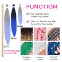 22inch Navy Blue Ombre Braiding Hair Pre Stretched 1B Blue Braiding Hair Extensions Hot Water Setting Styles 4pcs/pack (1B/Blue)