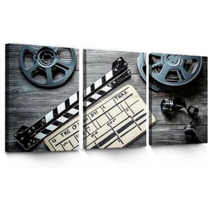 LANZHENZHENART 3Pcs Movie Fashion Wall Art Film Modern Canvas Painting Prints For Home Dining Room Living Room Wall Decor Poster Artwork(16" x 24" x 3 Panels Framed) (White 10)