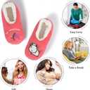BenSorts Fuzzy Slipper Socks for Women Funny House Slippers with Grips (Pink, L)