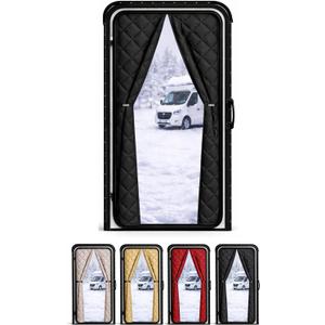 Thermal Insulated RV Door Cover Magnetic Closure for Draft-Free Winter Living RV Door Insulation Blanket for Inside Camper Keeps Heat in & Cold Out (Black), 33"W x 82"L
