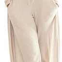 Eurivicy Womens Lounge Set Waffle Knit 3 Piece Pajama Sets Tank Tops Loose Pants with Long Cardigan Loungewear 2025 (Large, Beige)