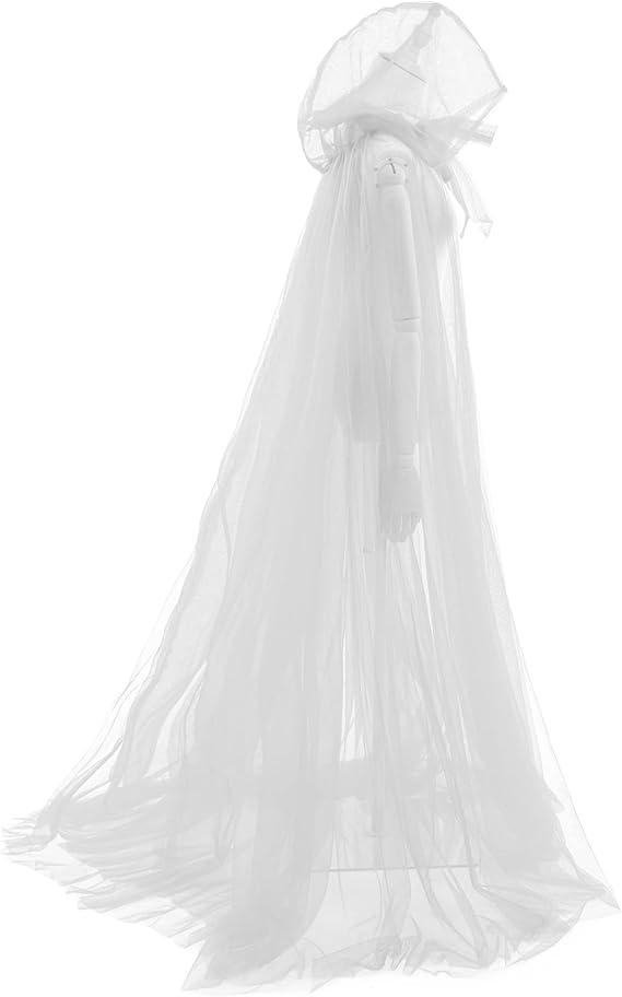 Tremour Haunted Hooded Cape Ghost Costume Capes for Women Bride Hooded Cape Cloak