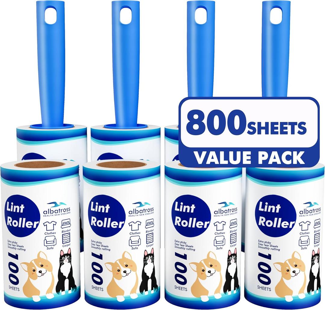 Lint Rollers for Pet Hair Extra Sticky, 800 Sheets Mega Value Set Lint Rollers for Pet Hair Removal, Dog and Cat Lint Remover for Clothes, Furniture, Carpet